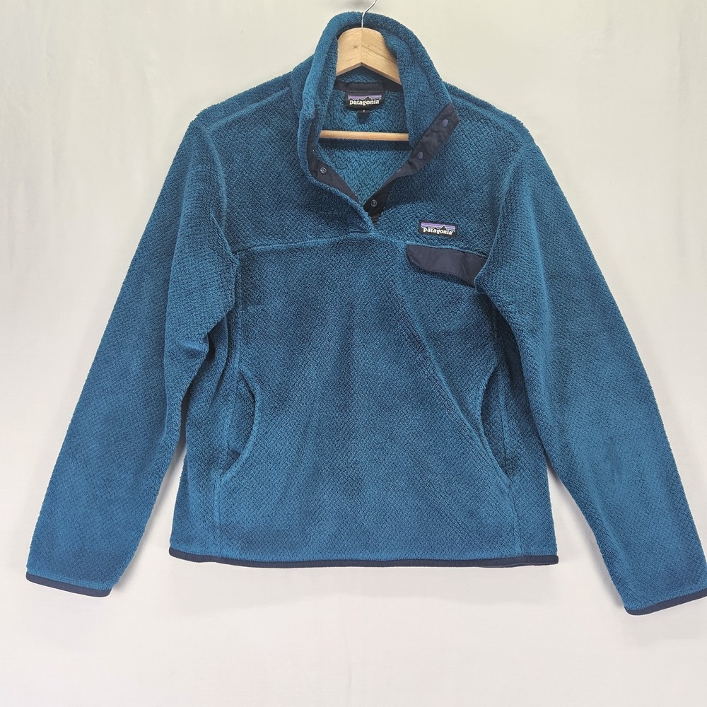 Patagonia Women's S Blue High Pile Re-Tool Snap-T Fleece Pullover Sweater
